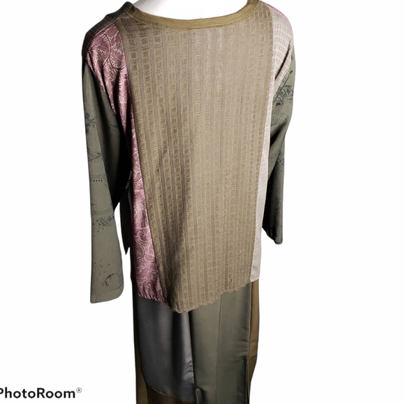 Vintage Art to Wear 80's Lagenlook Bohemian Donna Jessica Hand Printed One size - Picture 15 of 15